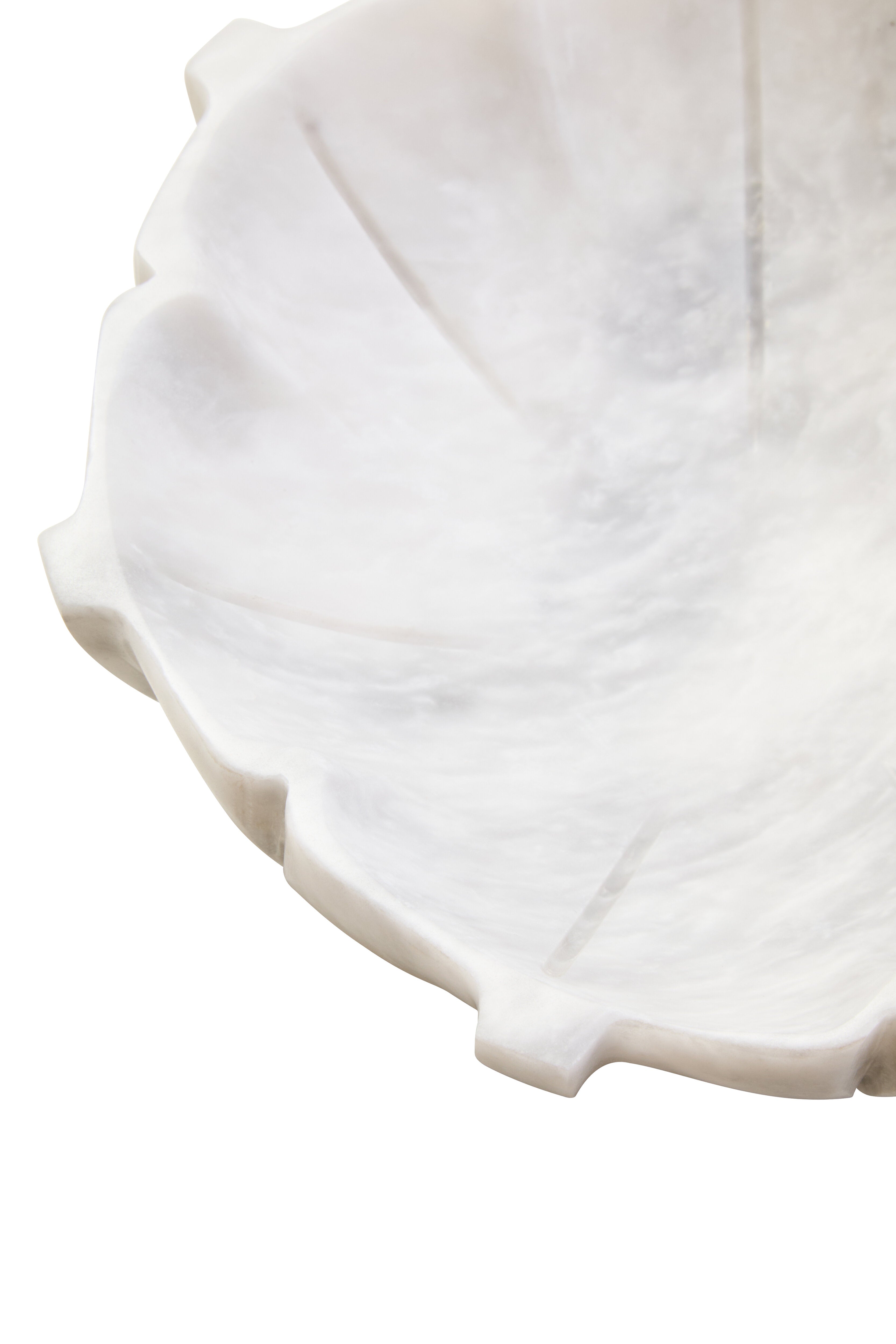 Visso White Marble Lotus Bowl | Medium